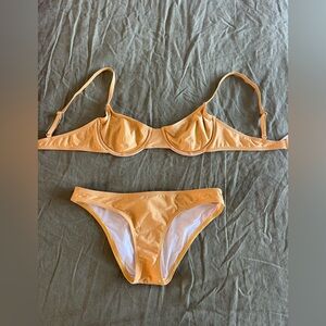 Solid & Striped yellow shimmer bikini